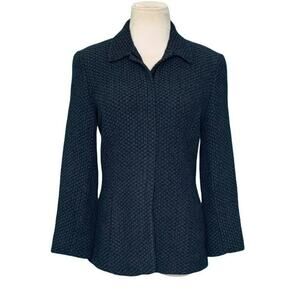 Pedro del Hierro gray woven zipper blazer jacket size 40 - Small